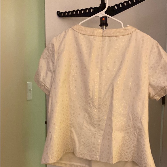 Boden Cream Eyelet Blouse with Cap Sleeves - Picture 6 of 7